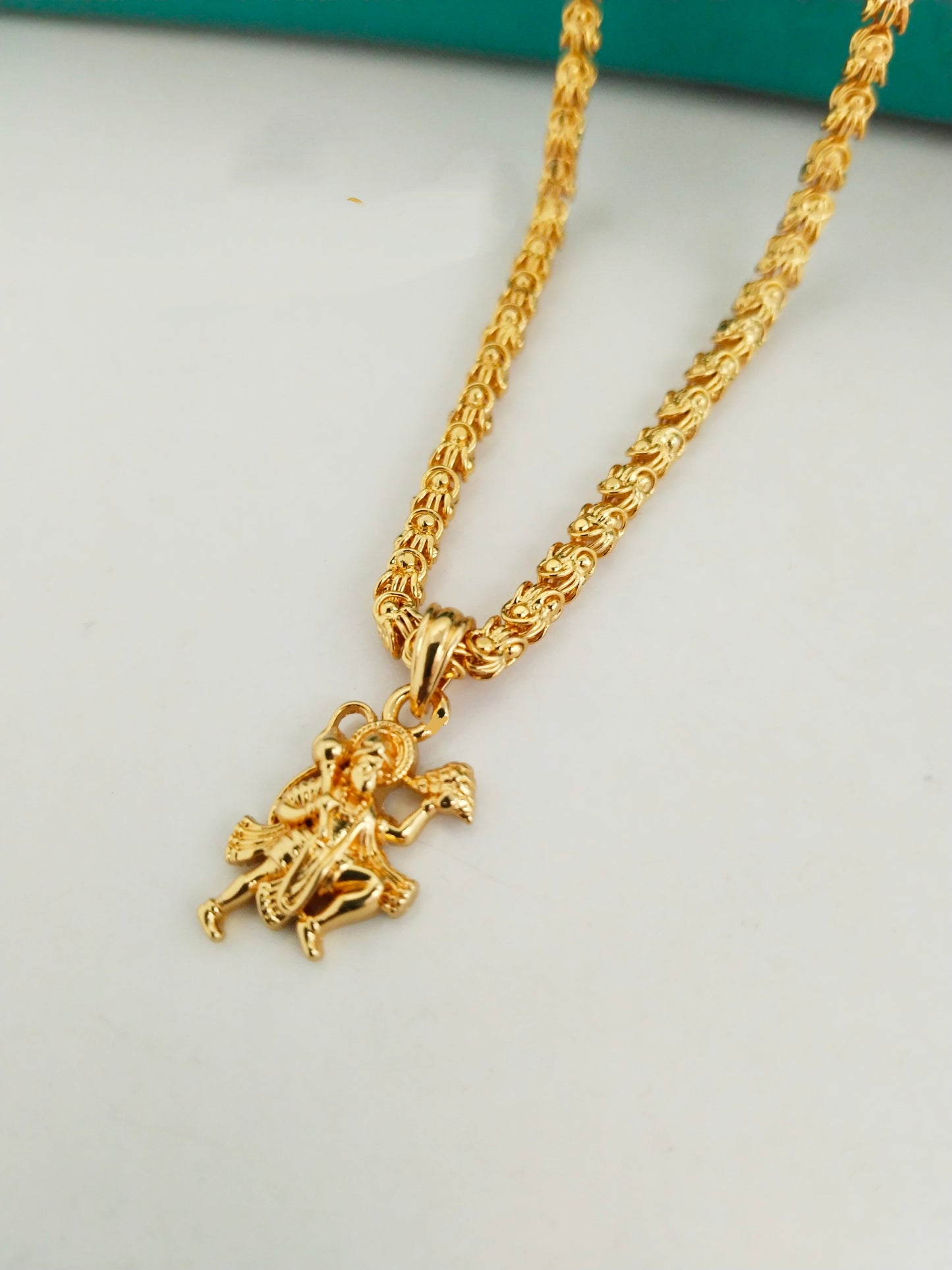 Hanuman Pendant Gold Plated Short Chain for Men & Women | KRIVANSH