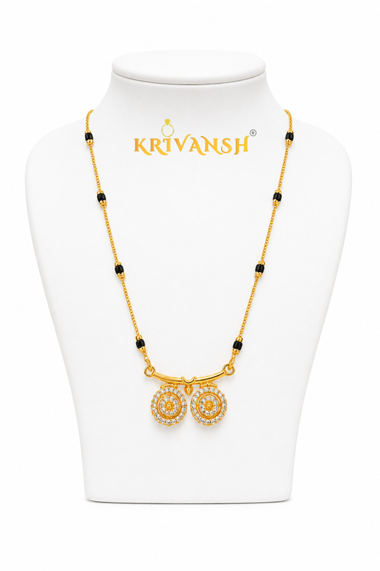 AD-Vati Short Mangalsutra | Gold Plated with AD Stones | KRIVANSH