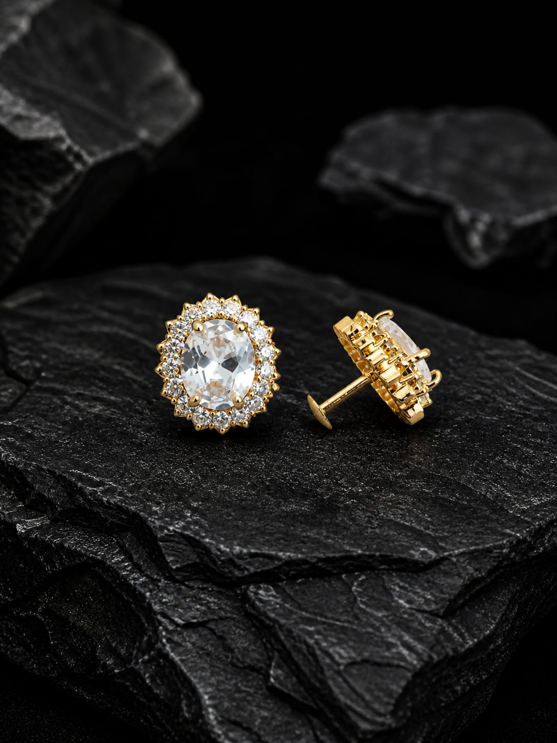 CZ Sonata Stud Earrings for Women | KRIVANSH