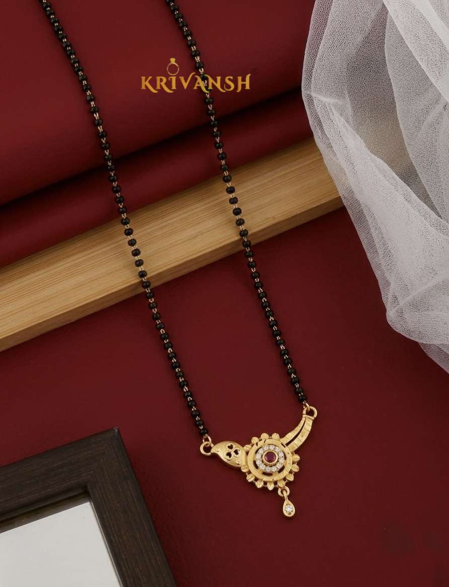 KRIVANSH Divya 1 Gm Gold Plated Short Mangalsutra | 18-Inch Bridal Elegance for Women