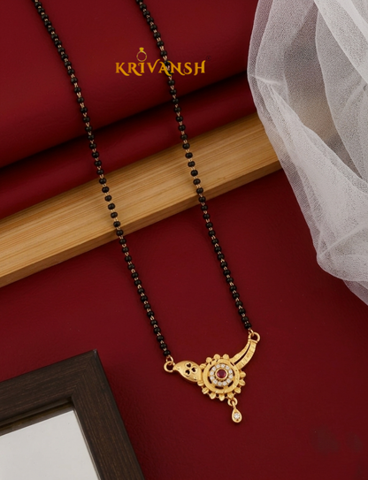 KRIVANSH Divya 1 Gm Gold Plated Short Mangalsutra | 18-Inch Bridal Elegance for Women