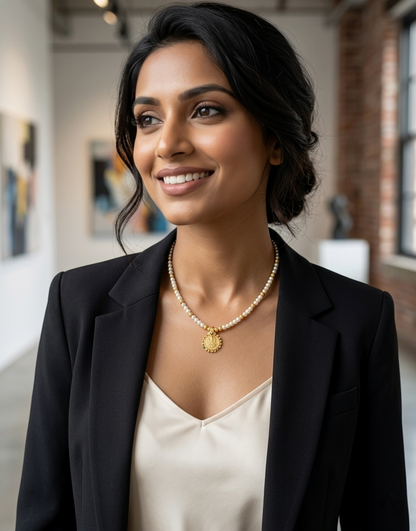 Laxmi Coin Pearl Necklace | KRIVANSH