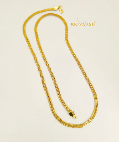 Highway Flat Neckchain | Unisex| 1Gm Gold Plated | KRIVANSH