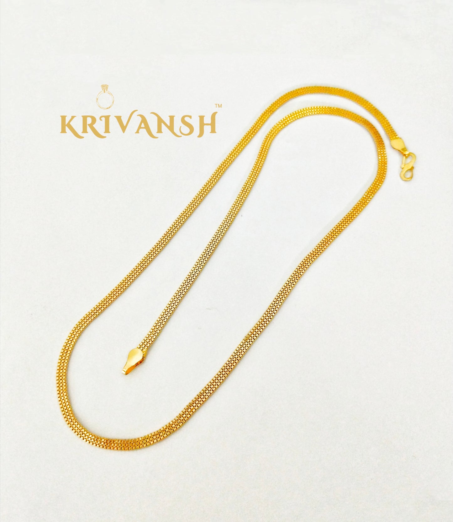 Highway Flat Neckchain | Unisex| 1Gm Gold Plated | KRIVANSH