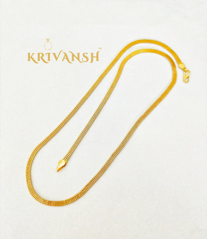 Highway Flat Neckchain | Unisex| 1Gm Gold Plated | KRIVANSH
