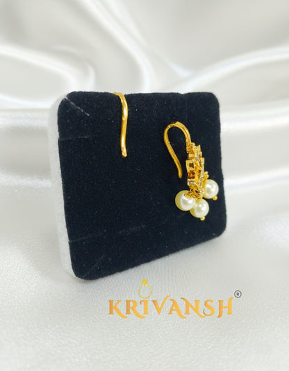Lotus Bugadi Earring | Mehandi Gold Plated | KRIVANSH