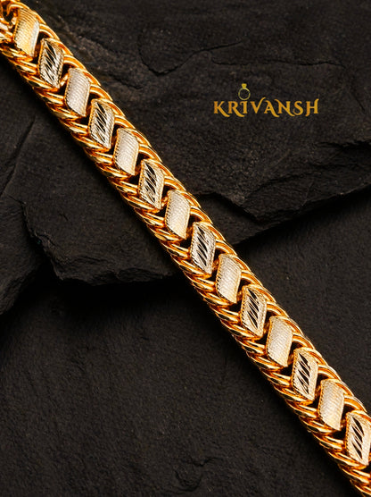 Rajvansh Gold Plated Bracelet for Men – Luxurious 1Gm Gold Finish | KRIVANSH