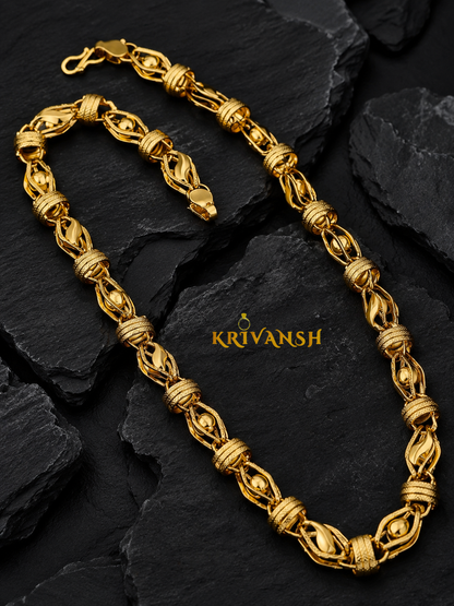 Kanakveer 1Gm Gold Plated Hollow Ball Chain for Men – 20 Inch | KRIVANSH