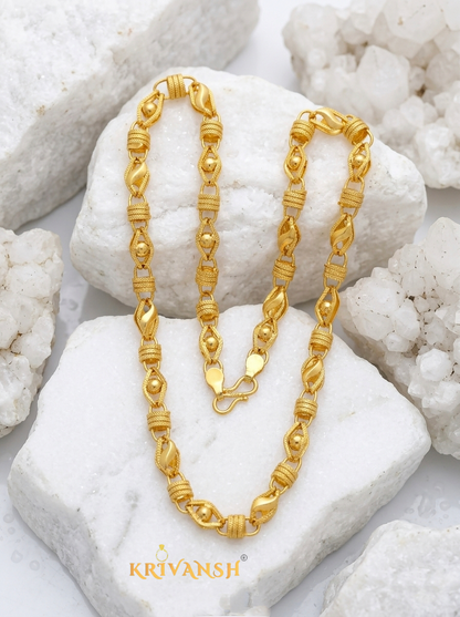 Kanakveer 1Gm Gold Plated Hollow Ball Chain for Men – 20 Inch | KRIVANSH
