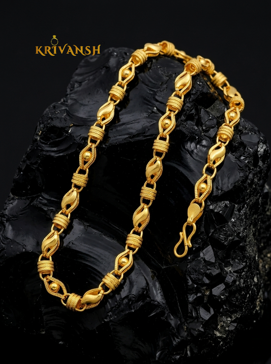 Kanakveer 1Gm Gold Plated Hollow Ball Chain for Men – 20 Inch | KRIVANSH