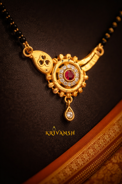 KRIVANSH Divya 1 Gm Gold Plated Short Mangalsutra | 18-Inch Bridal Elegance for Women