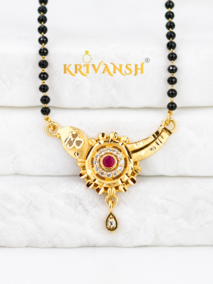 KRIVANSH Divya 1 Gm Gold Plated Short Mangalsutra | 18-Inch Bridal Elegance for Women