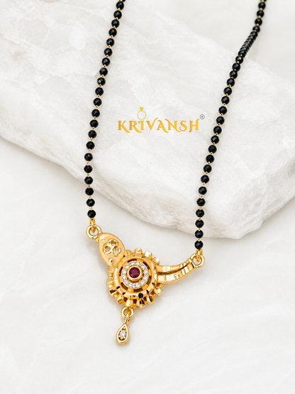 KRIVANSH Divya 1 Gm Gold Plated Short Mangalsutra | 18-Inch Bridal Elegance for Women