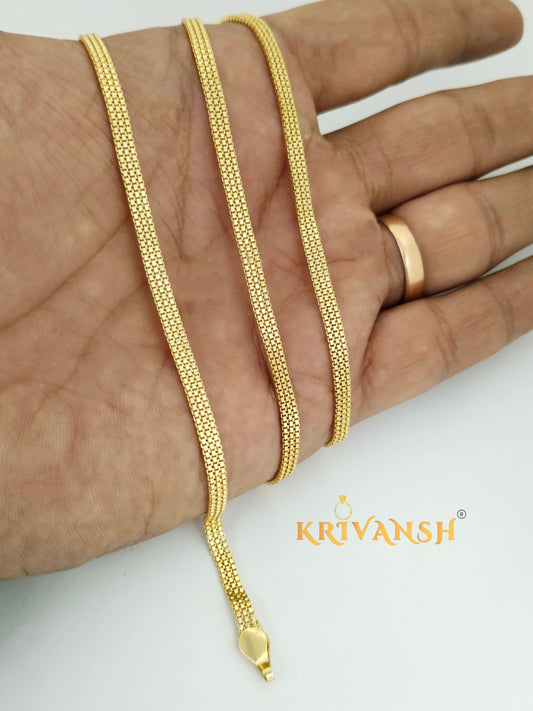 Highway Flat Neckchain | Unisex| 1Gm Gold Plated | KRIVANSH
