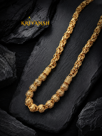 Imperial Fusion Gold Plated Chain for Men – 24 Inch Luxury Neck Chain | KRIVANSH