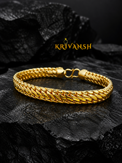 Luxurious S-cut Bracelet | Men | 1Gm Gold Plated | KRIVANSH