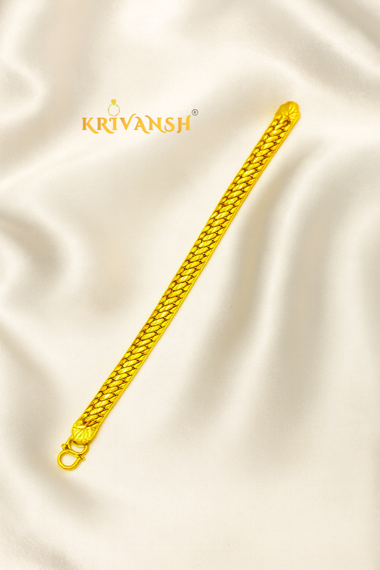 Luxurious S-cut Bracelet | Men | 1Gm Gold Plated | KRIVANSH