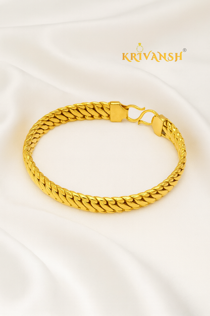 Luxurious S-cut Bracelet | Men | 1Gm Gold Plated | KRIVANSH