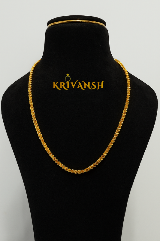 Rope / Murukku Chain | 1Gm Gold Plated | 20" Inch | Unisex | KRIVANSH