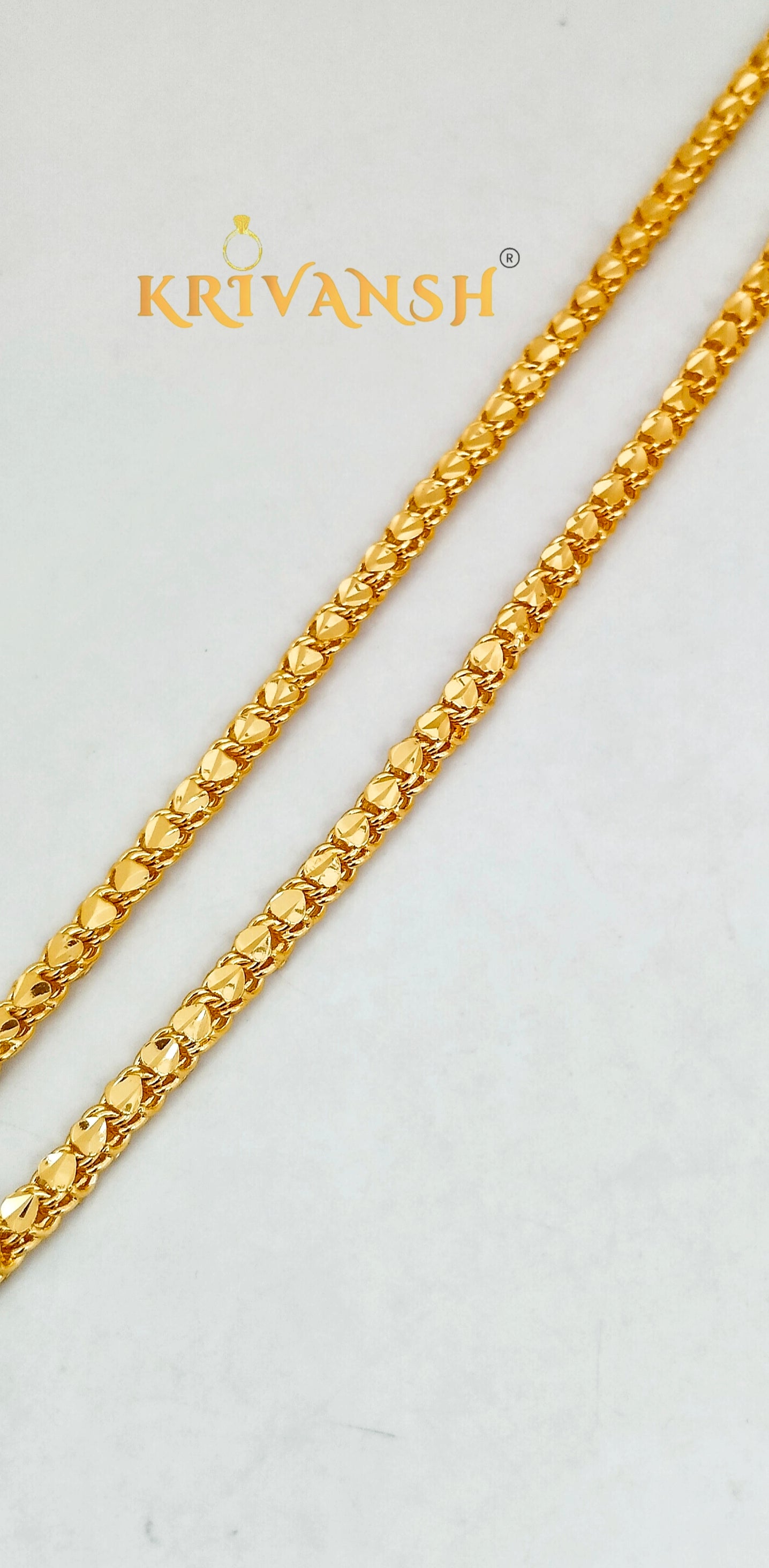 Heart Leaf Gold Plated Chain | Unisex Luxury Neck Chain | KRIVANSH