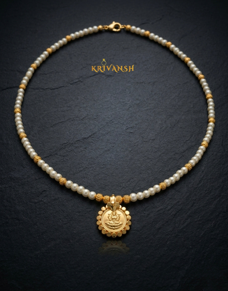 Laxmi Coin Pearl Necklace | KRIVANSH