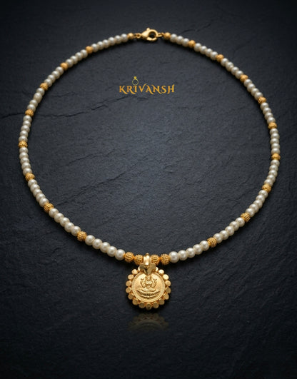 Laxmi Coin Pearl Necklace | KRIVANSH