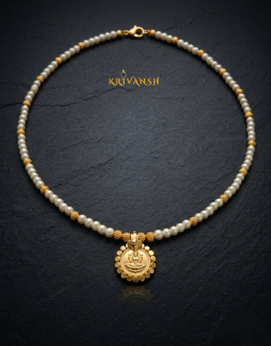 Laxmi Coin Pearl Necklace | KRIVANSH