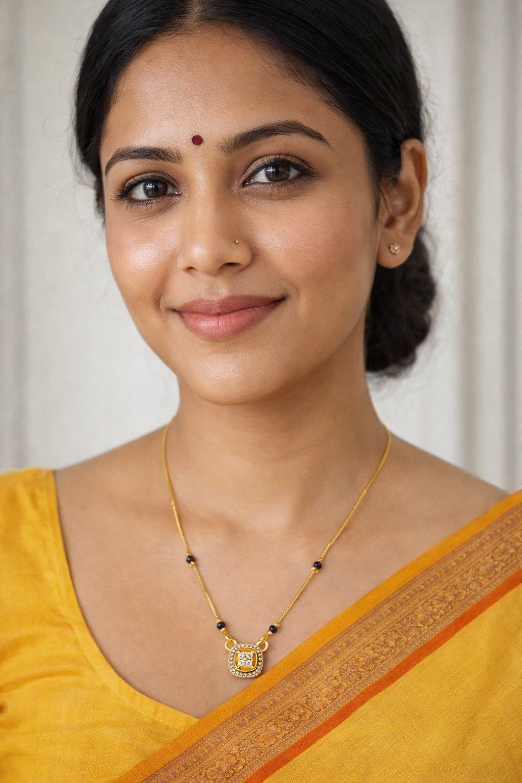 Square Solitaire Short Mangalsutra | 1Gm Gold Plated | AD Stones | KRIVANSH
