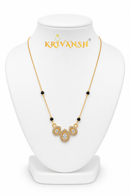 3 Drops Short Mangalsutra | 1Gm Gold Plated | AD Stones | KRIVANSH