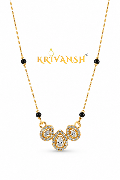 3 Drops Short Mangalsutra | 1Gm Gold Plated | AD Stones | KRIVANSH