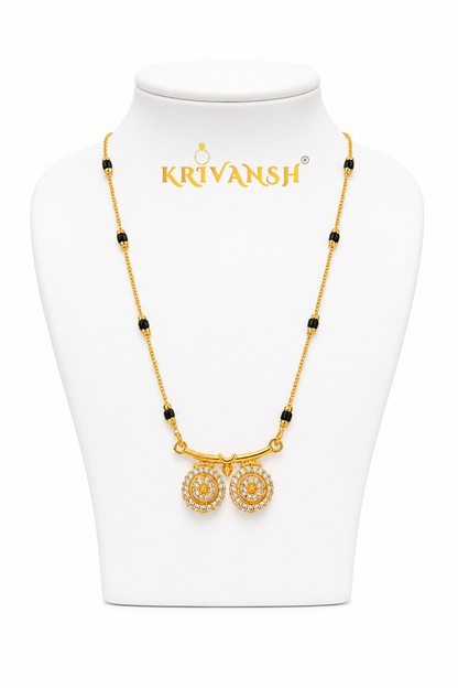 AD-Vati Short Mangalsutra | Gold Plated with AD Stones | KRIVANSH