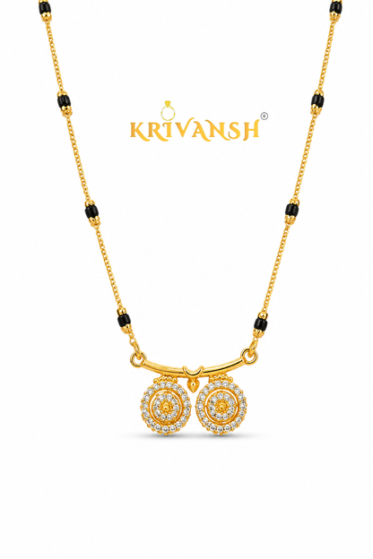 AD-Vati Short Mangalsutra | Gold Plated with AD Stones | KRIVANSH