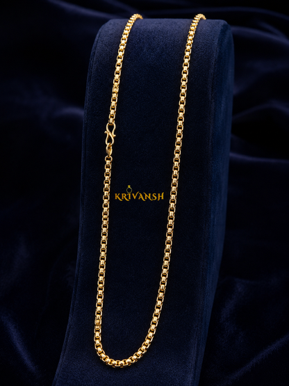 22K Gold Plated Box-Batani Chain for Men & Women | KRIVANSH
