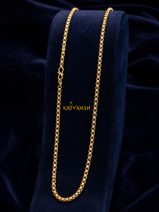22K Gold Plated Box-Batani Chain for Men & Women | KRIVANSH
