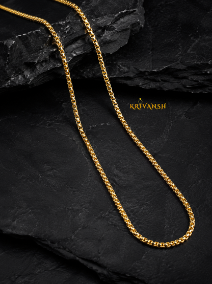 22K Gold Plated Box-Batani Chain for Men & Women | KRIVANSH