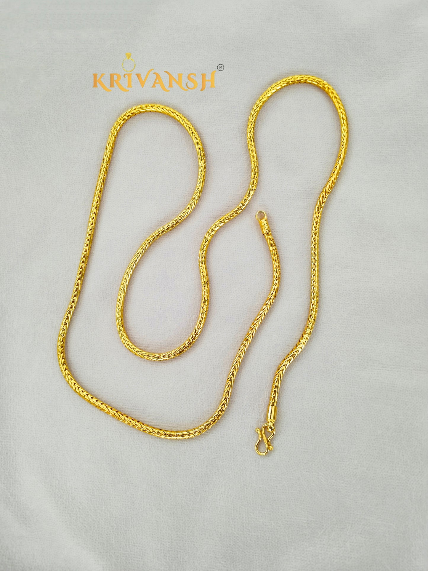 Krivansh 22K Gold Plated Panchaloha Sarad Chain | 30" Long Neck Chain for Women
