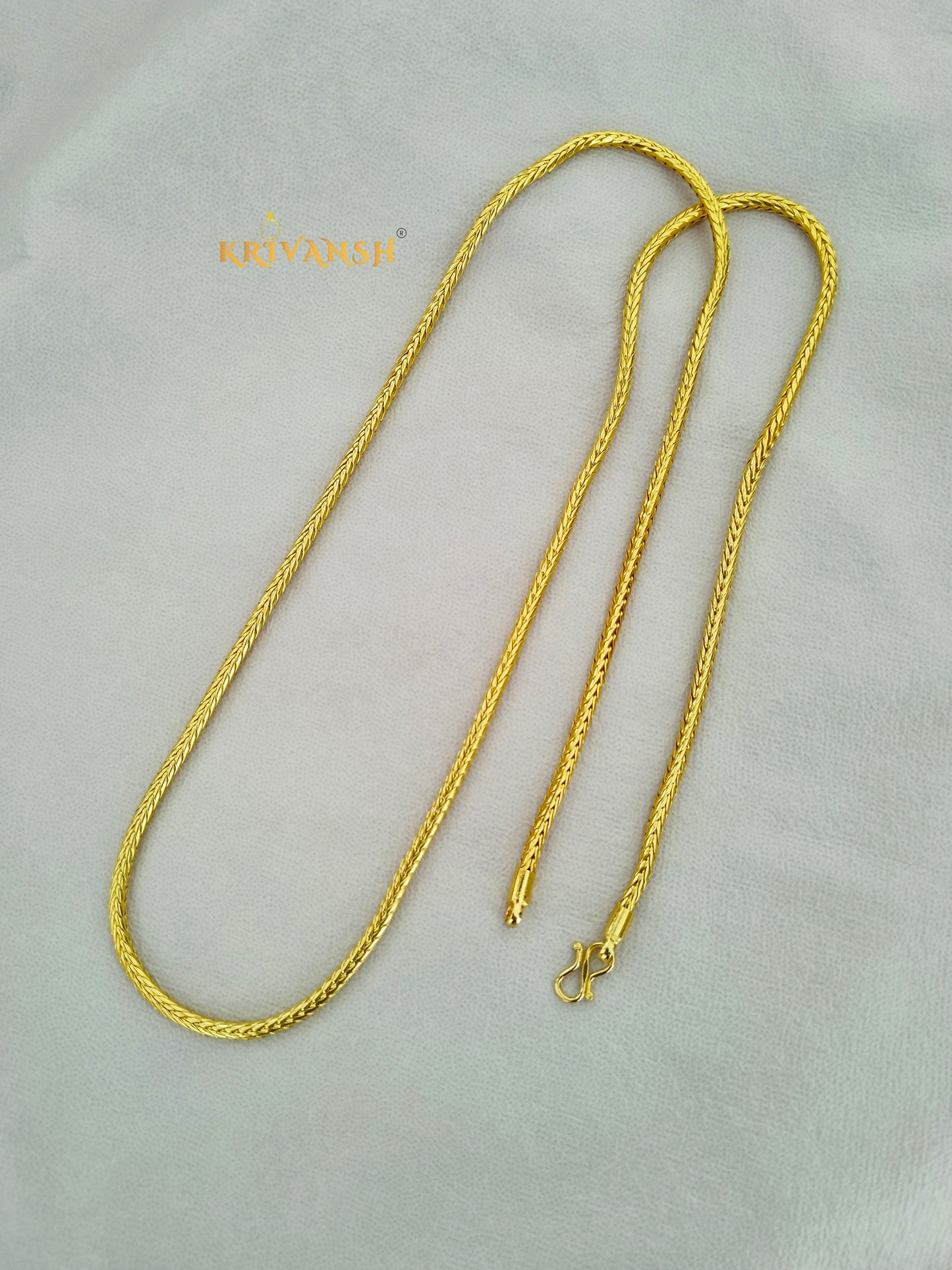 Krivansh 22K Gold Plated Panchaloha Sarad Chain | 30" Long Neck Chain for Women