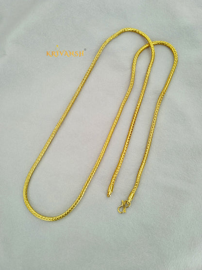Krivansh 22K Gold Plated Panchaloha Sarad Chain | 30" Long Neck Chain for Women