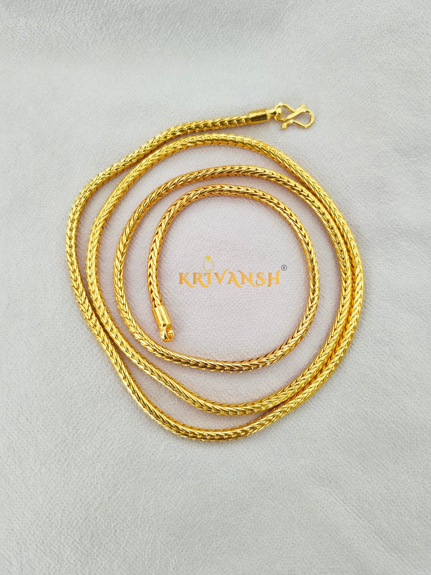 Krivansh 22K Gold Plated Panchaloha Sarad Chain | 30" Long Neck Chain for Women
