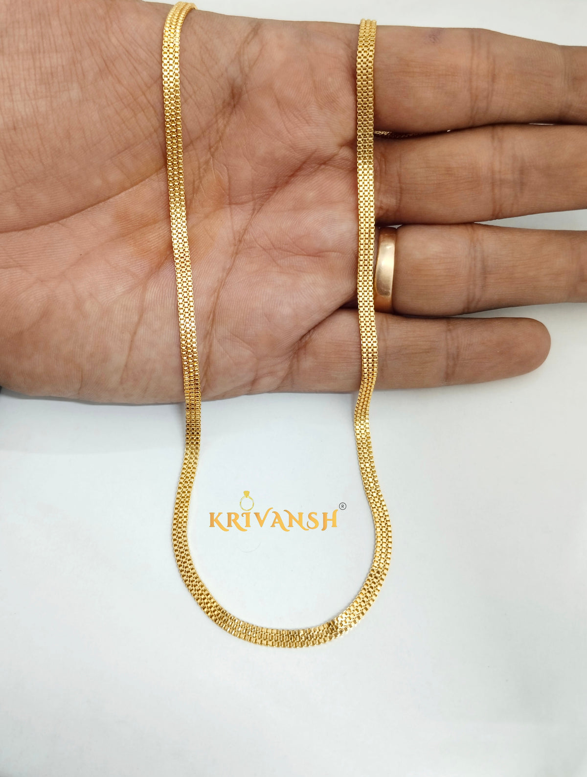Highway Flat Neckchain | Unisex| 1Gm Gold Plated | KRIVANSH