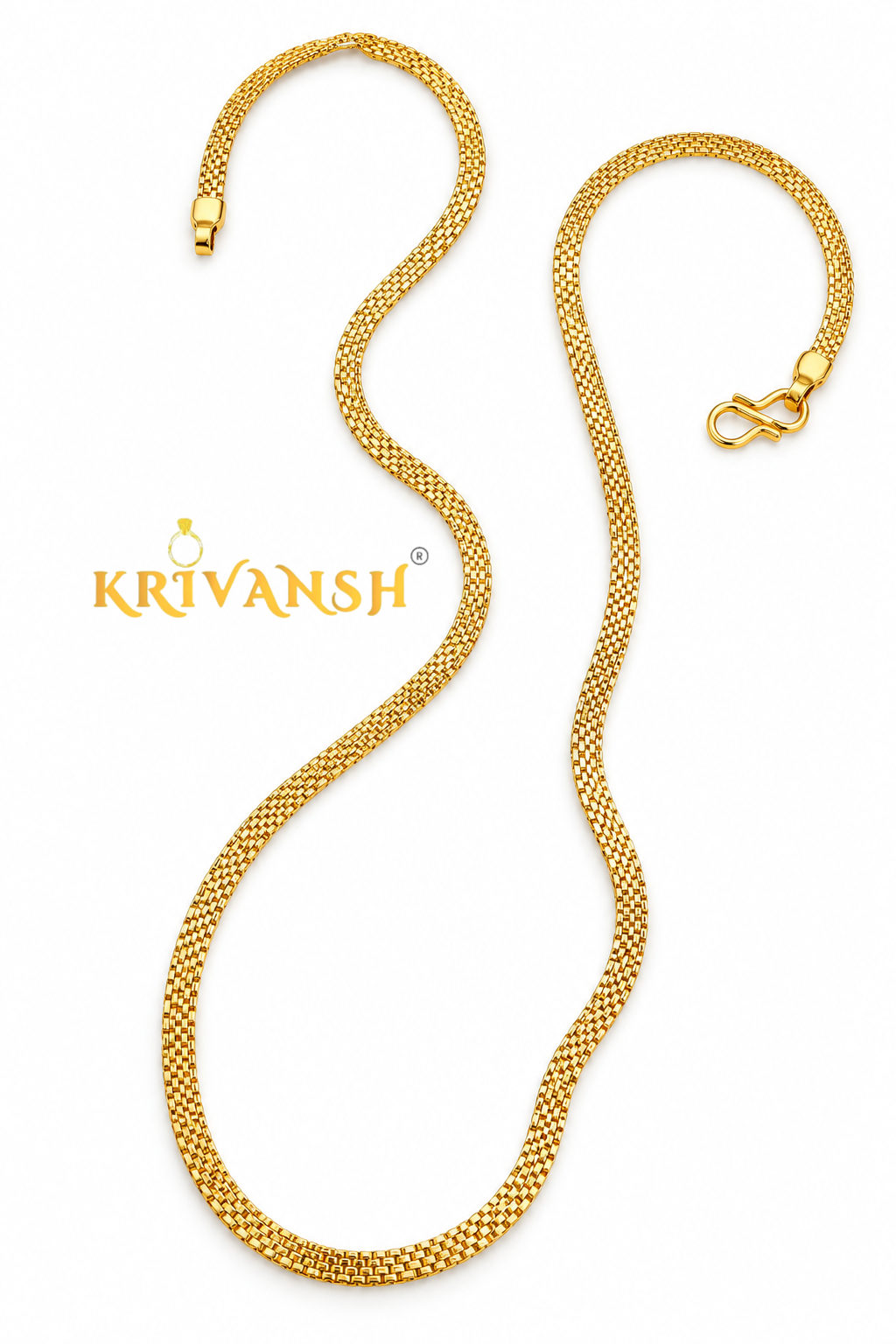Highway Flat Neckchain | Unisex| 1Gm Gold Plated | KRIVANSH