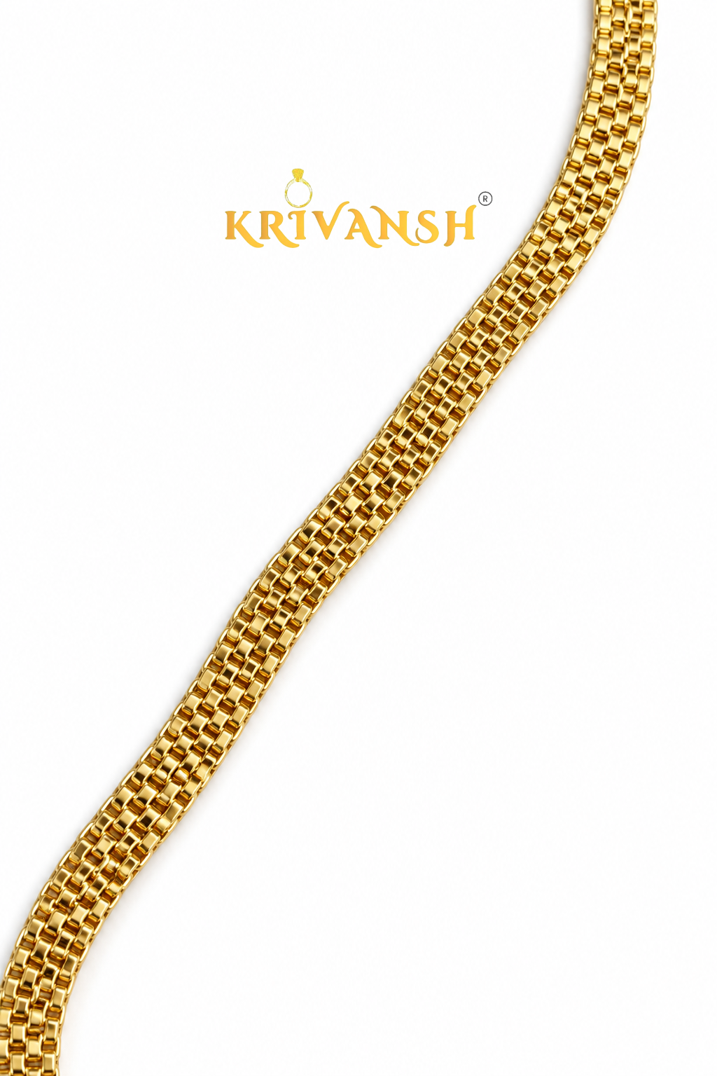 Highway Flat Neckchain | Unisex| 1Gm Gold Plated | KRIVANSH
