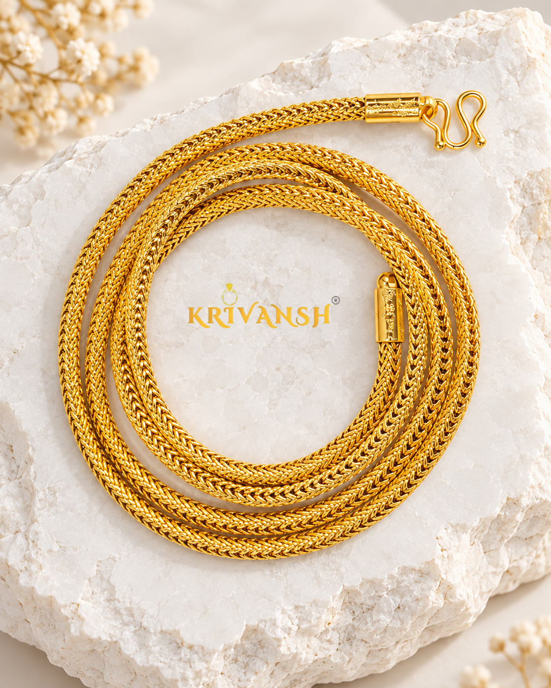 Hollow Round Fox Chain | 30"inch Long | KRIVANSH
