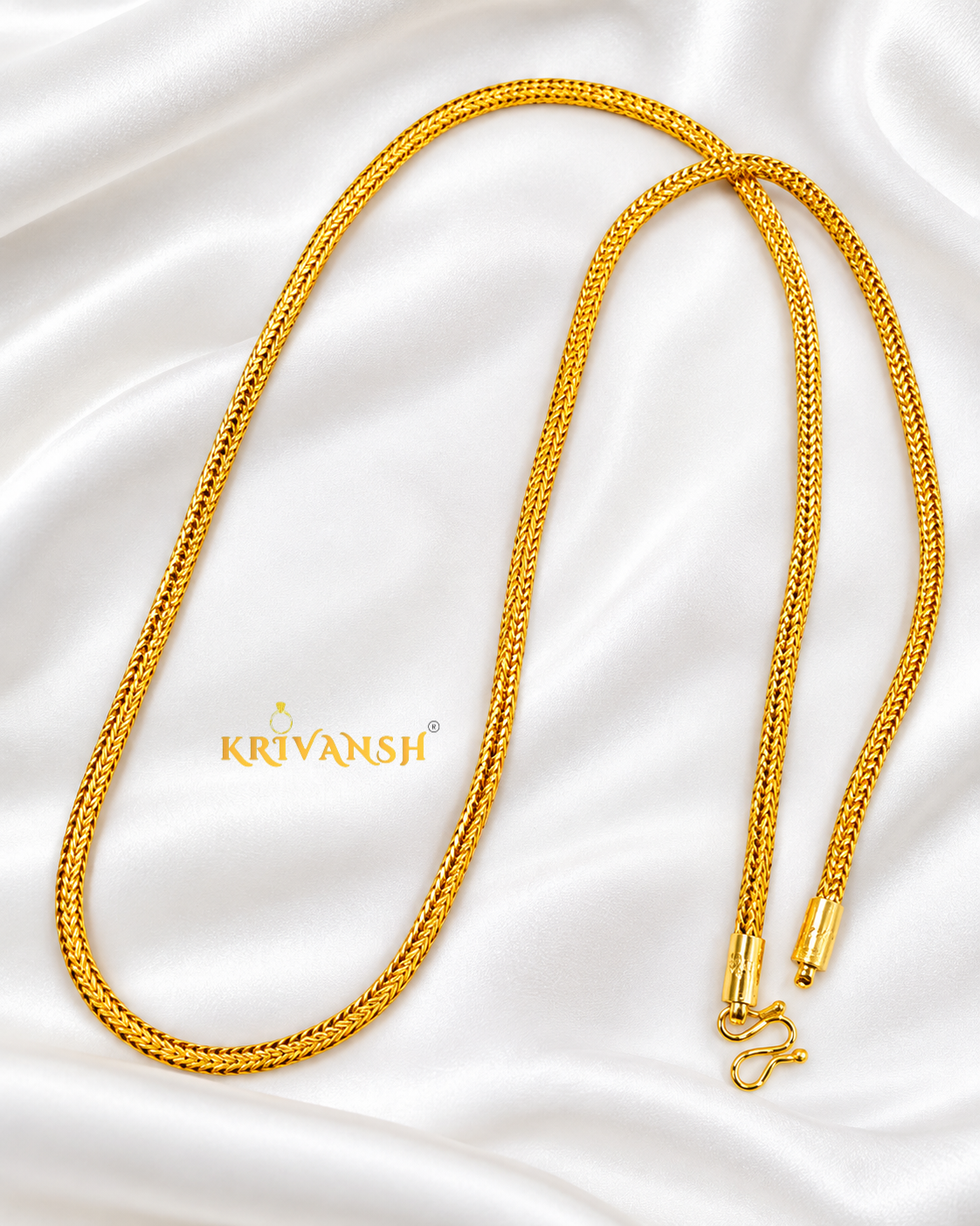 Hollow Round Fox Chain | 30"inch Long | KRIVANSH