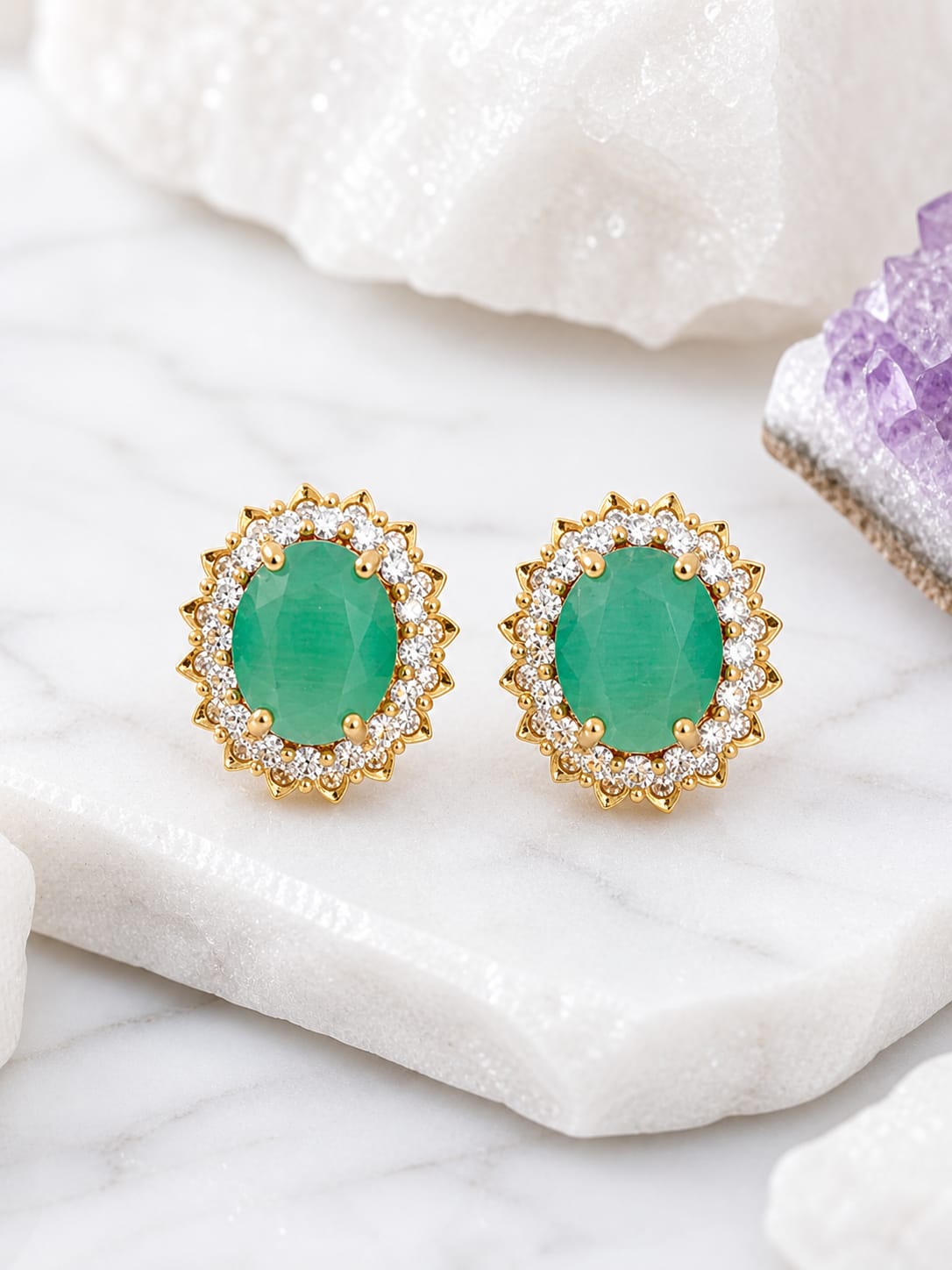 CZ Sonata Stud Earrings for Women | KRIVANSH