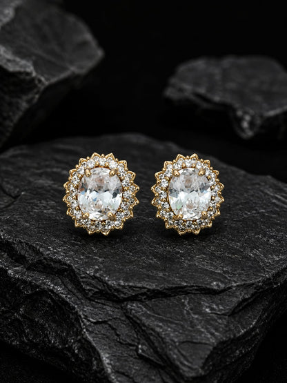 CZ Sonata Stud Earrings for Women | KRIVANSH