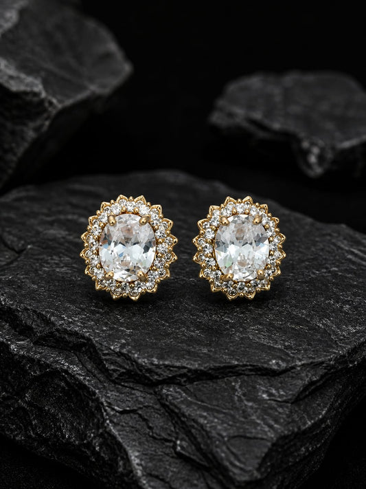 CZ Sonata Stud Earrings for Women | KRIVANSH