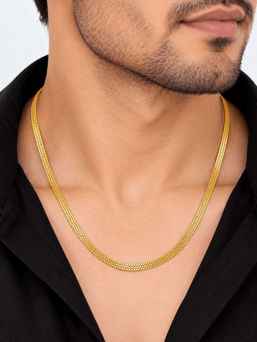 Highway Flat Neckchain | Unisex| 1Gm Gold Plated | KRIVANSH