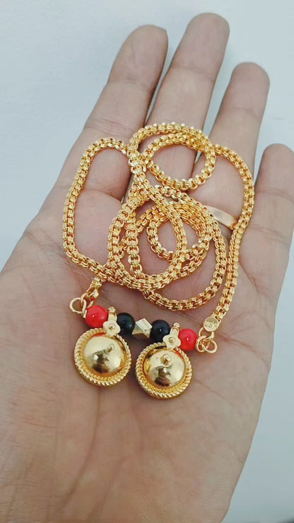 NewTyre Long Length Tali Chain |22K Gold Plated | KRIVANSH