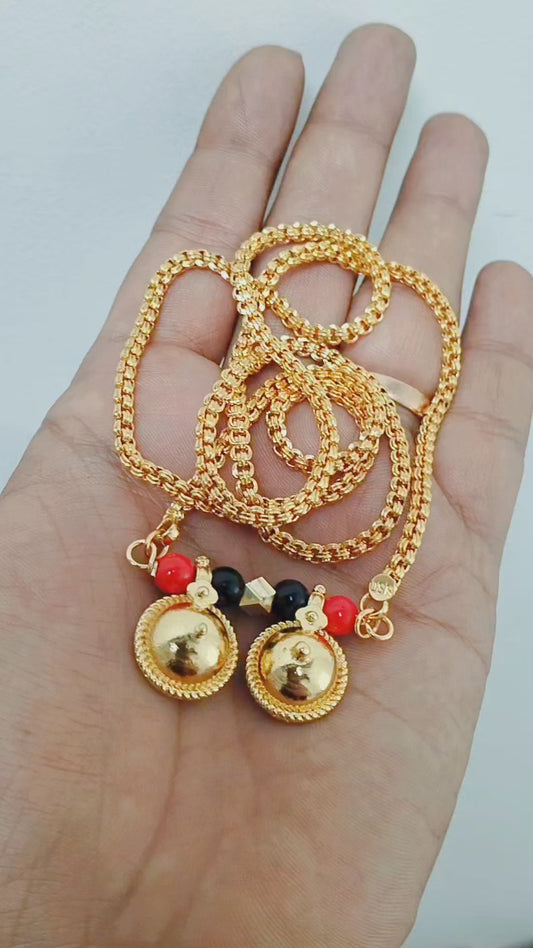 NewTyre Long Length Tali Chain |22K Gold Plated | KRIVANSH